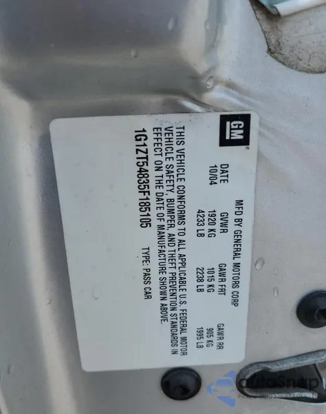 2005 Chevrolet Malibu Ls z USA, uszkodzony, nr VIN 1G1ZT54835F185105